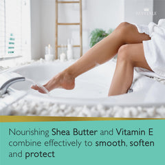 REVITALE lather on foot demonstrating cleansing and exfoliation