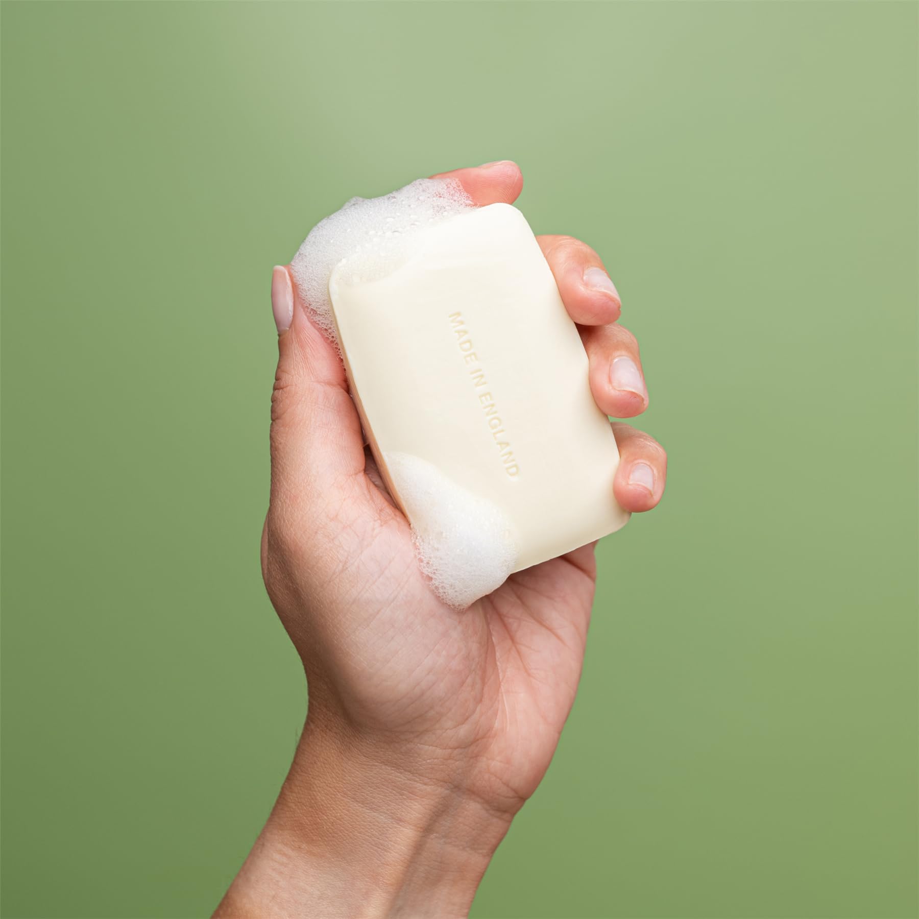 REVITALE soap resting on ceramic dish highlighting neat storage