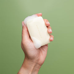 REVITALE soap resting on ceramic dish highlighting neat storage