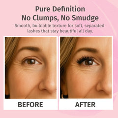 Close up of Reviva Labs mascara texture highlighting smooth, non‑clumping finish