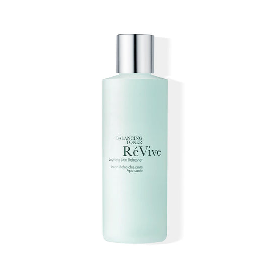 RéVive bottle front showing clean design and soothing toner benefits
