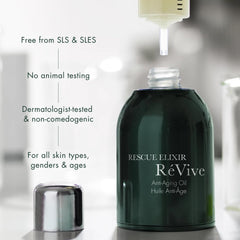 RéVive bottle on nightstand lifestyle scene suggesting overnight skin renewal ritual