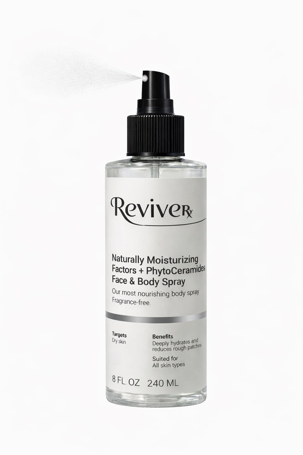 Revive Rx nozzle close-up showing fine mist texture for even hydration