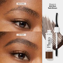 Revlon 804 rich dark brown swatch on skin demonstrating buildable pigment