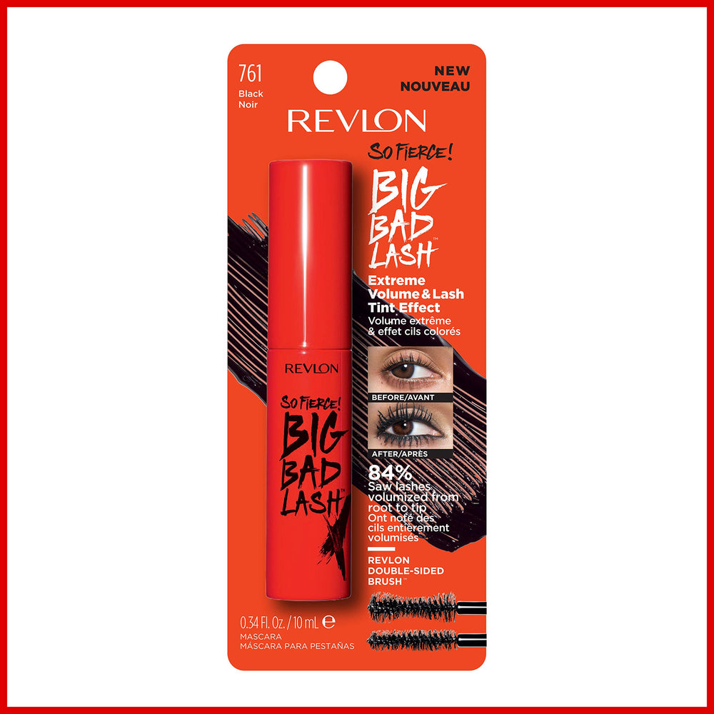 Revlon application on model demonstrating fanned, smudge-resistant lashes