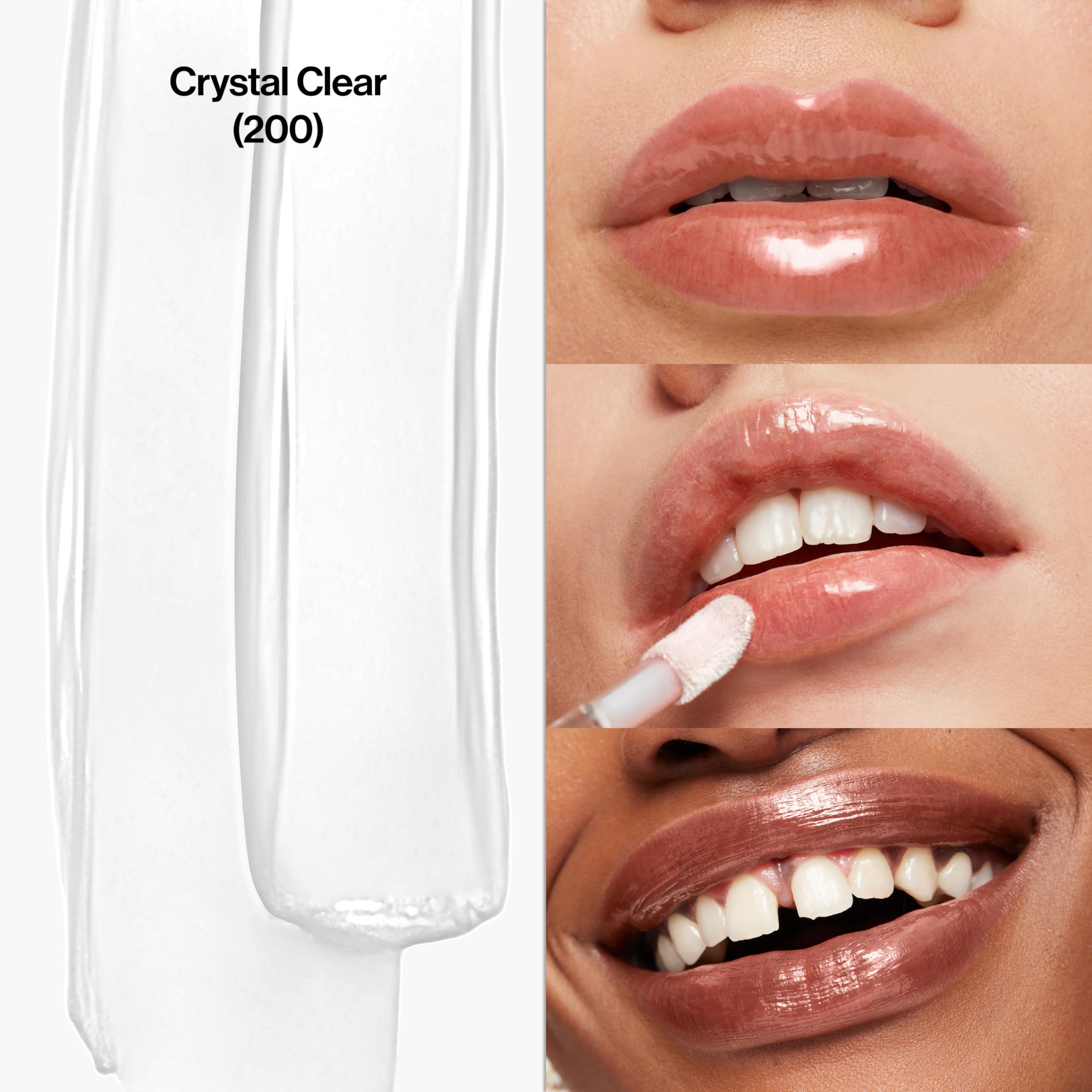 Revlon oversized applicator tip close-up for even glossy coverage and easy application