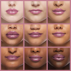 Revlon balm stain texture closeup highlighting glossy finish and nourishing butter complex