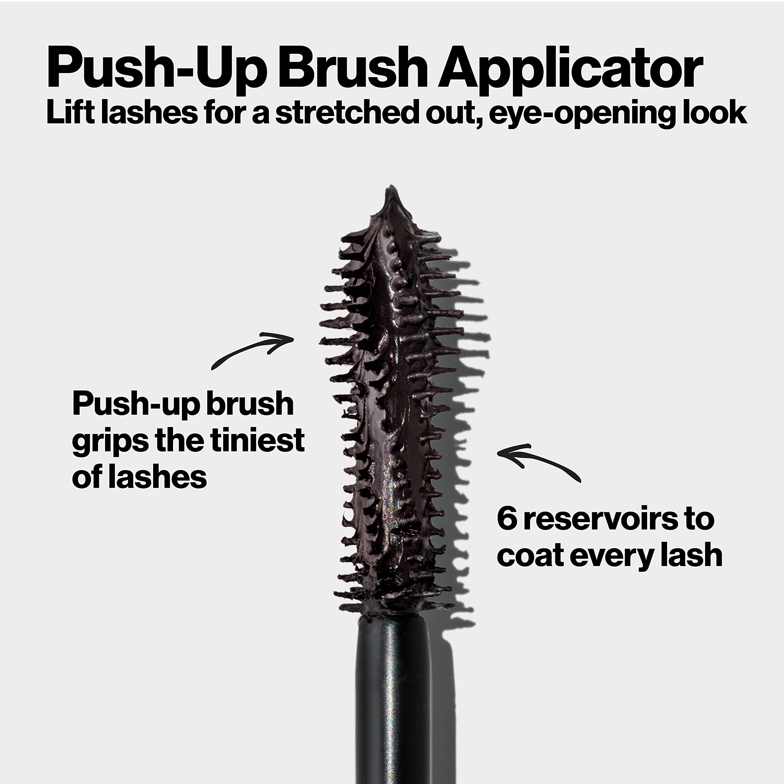 Revlon before and after lashes showing lifted, volumized effect