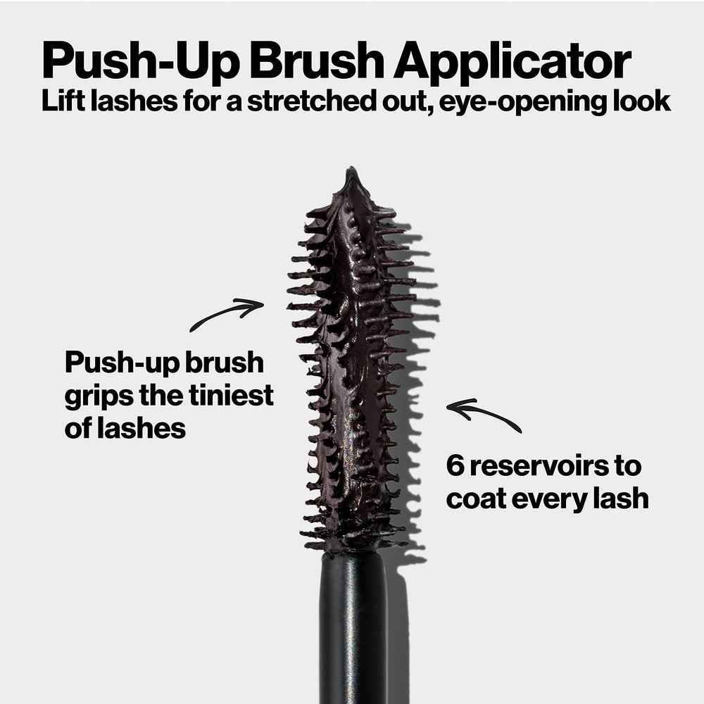 Revlon before and after lashes showing lifted, volumized effect