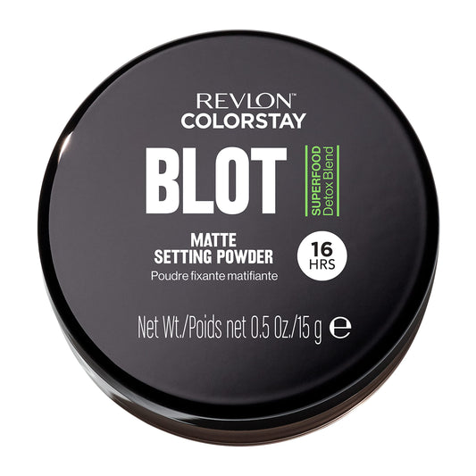 Revlon ColorStay Blot front packaging showing compact and label for easy storage benefit