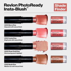 Revlon blush stick held in hand for size comparison and convenient portability