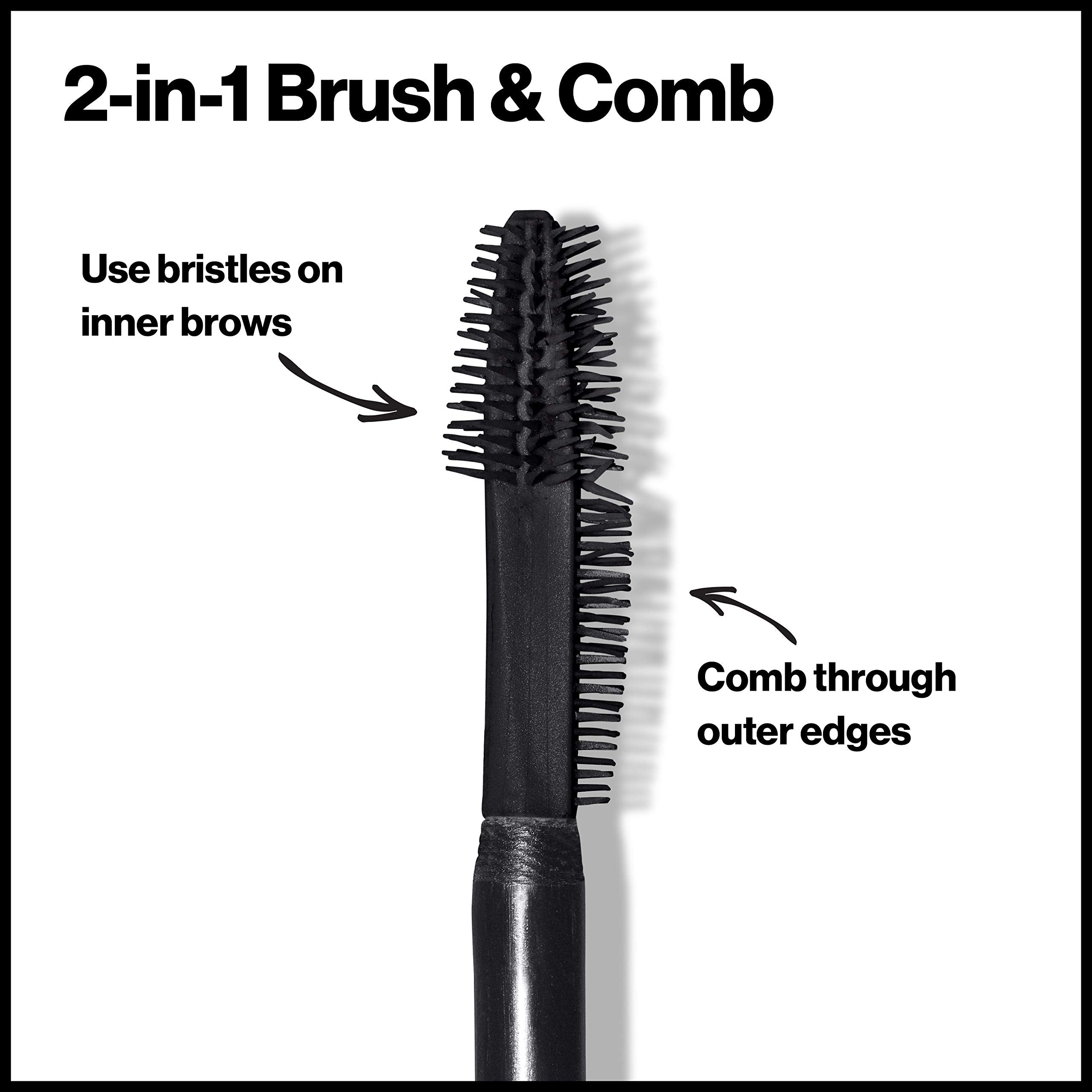 Revlon application on brow illustrating buildable coverage and control