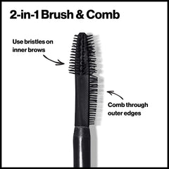 Revlon application on brow illustrating buildable coverage and control