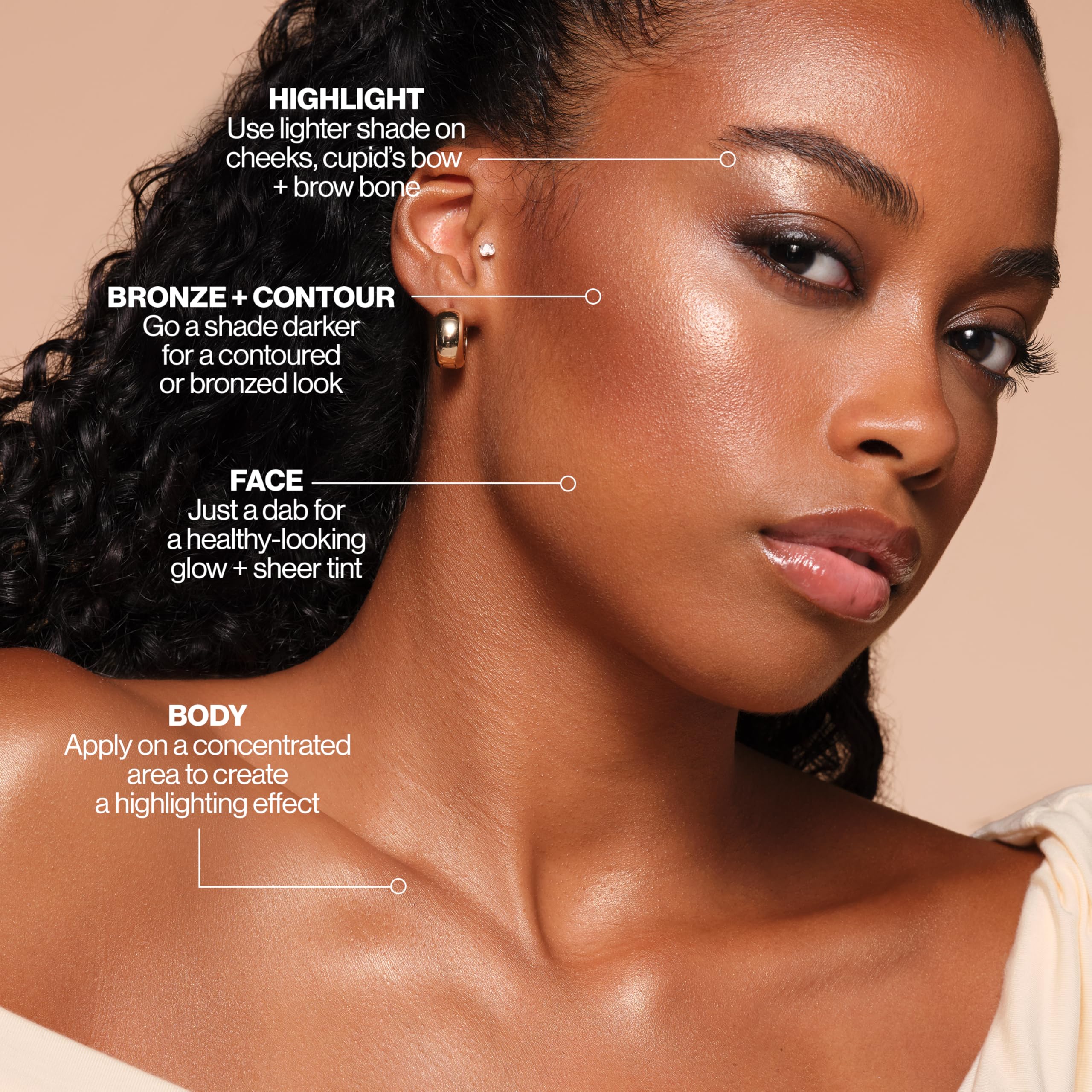 Revlon glowing collarbone and shoulder for sun-kissed look