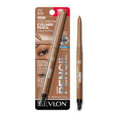 REVLON pencil front packaging shows shade and shimmer benefits