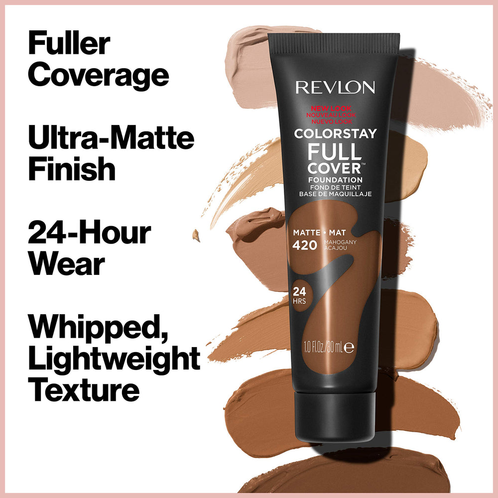Brush applying Revlon ColorStay for precise, full coverage application benefit