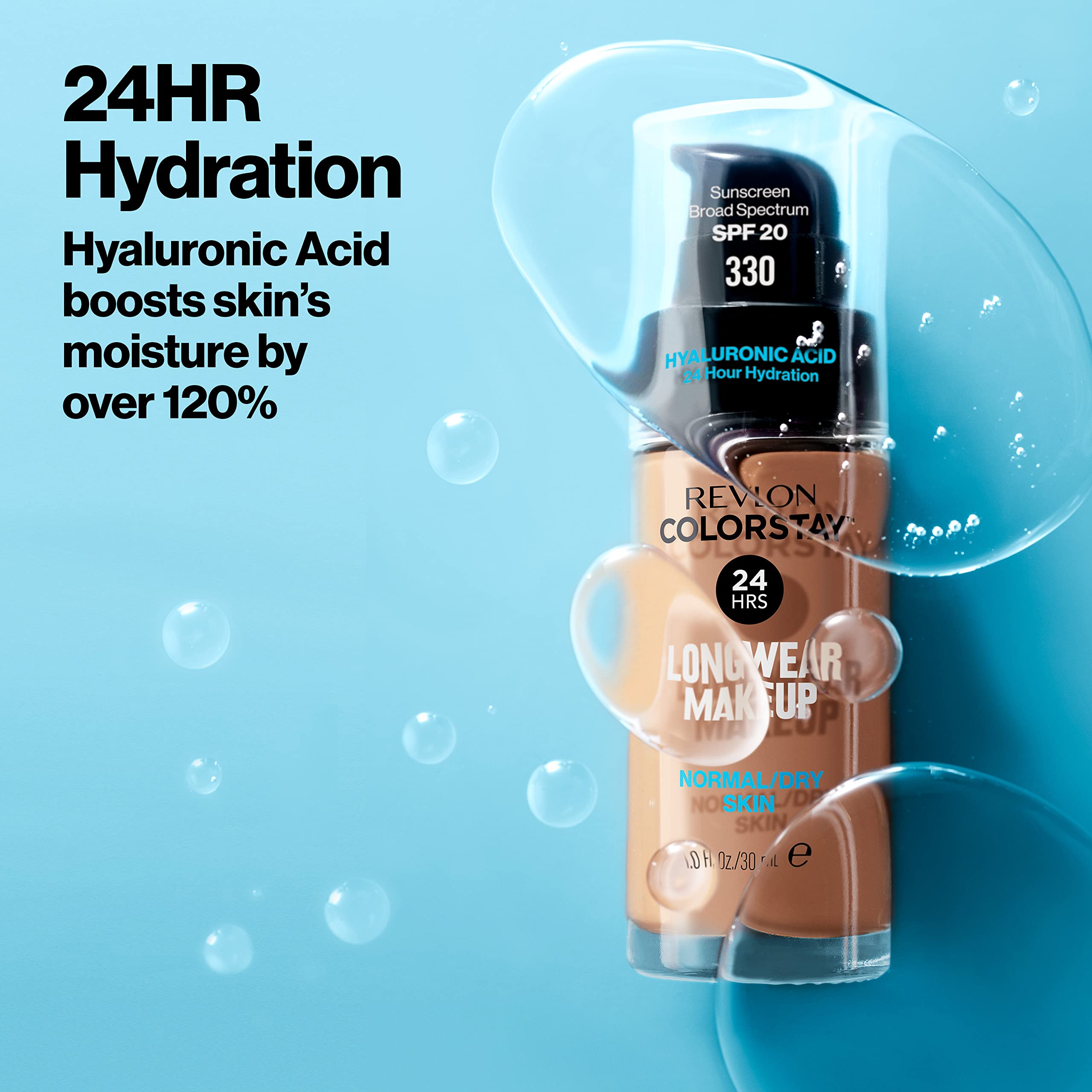 Revlon ColorStay applied with a brush showing even application and buildable coverage