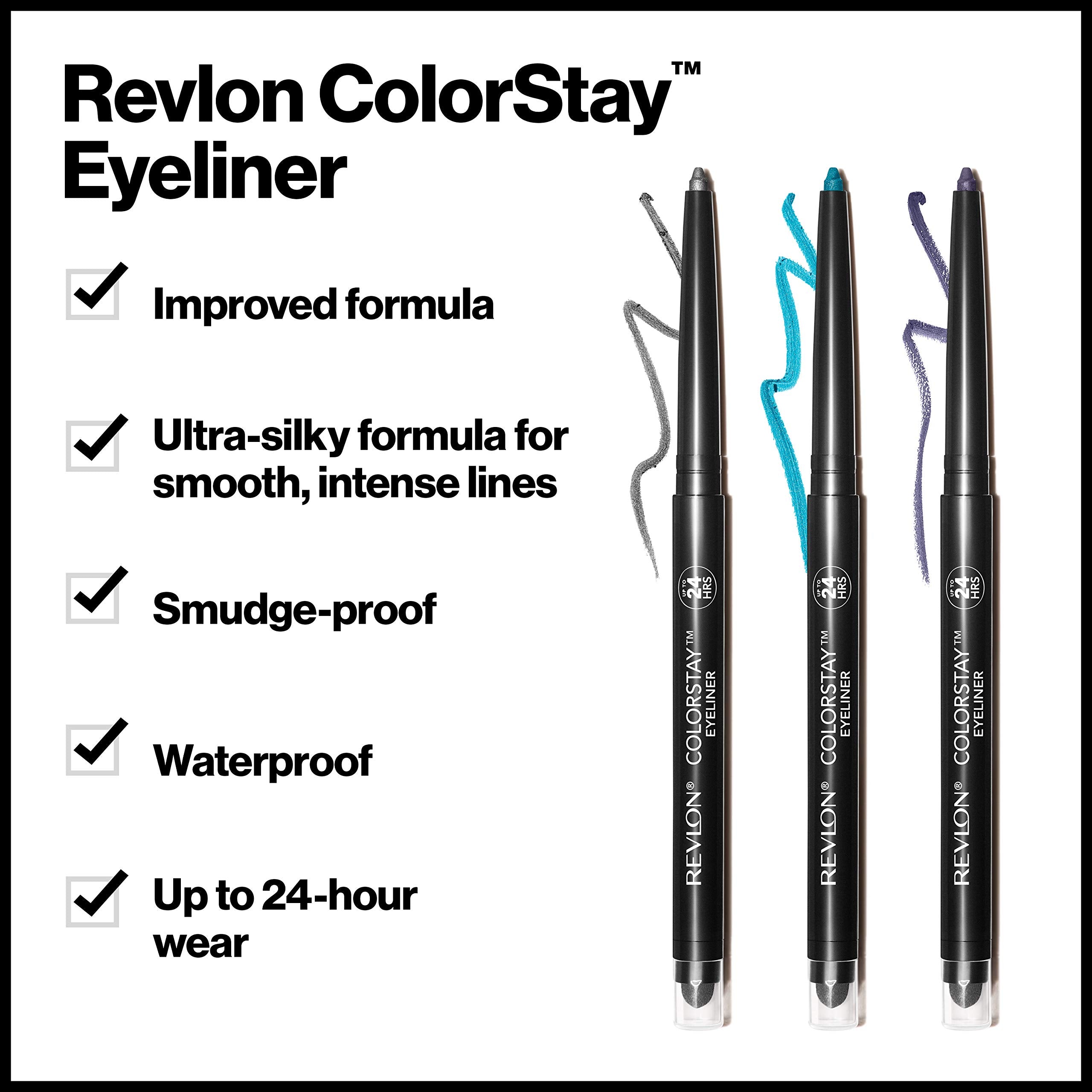 Revlon ColorStay applied on eye highlighting bold teal definition