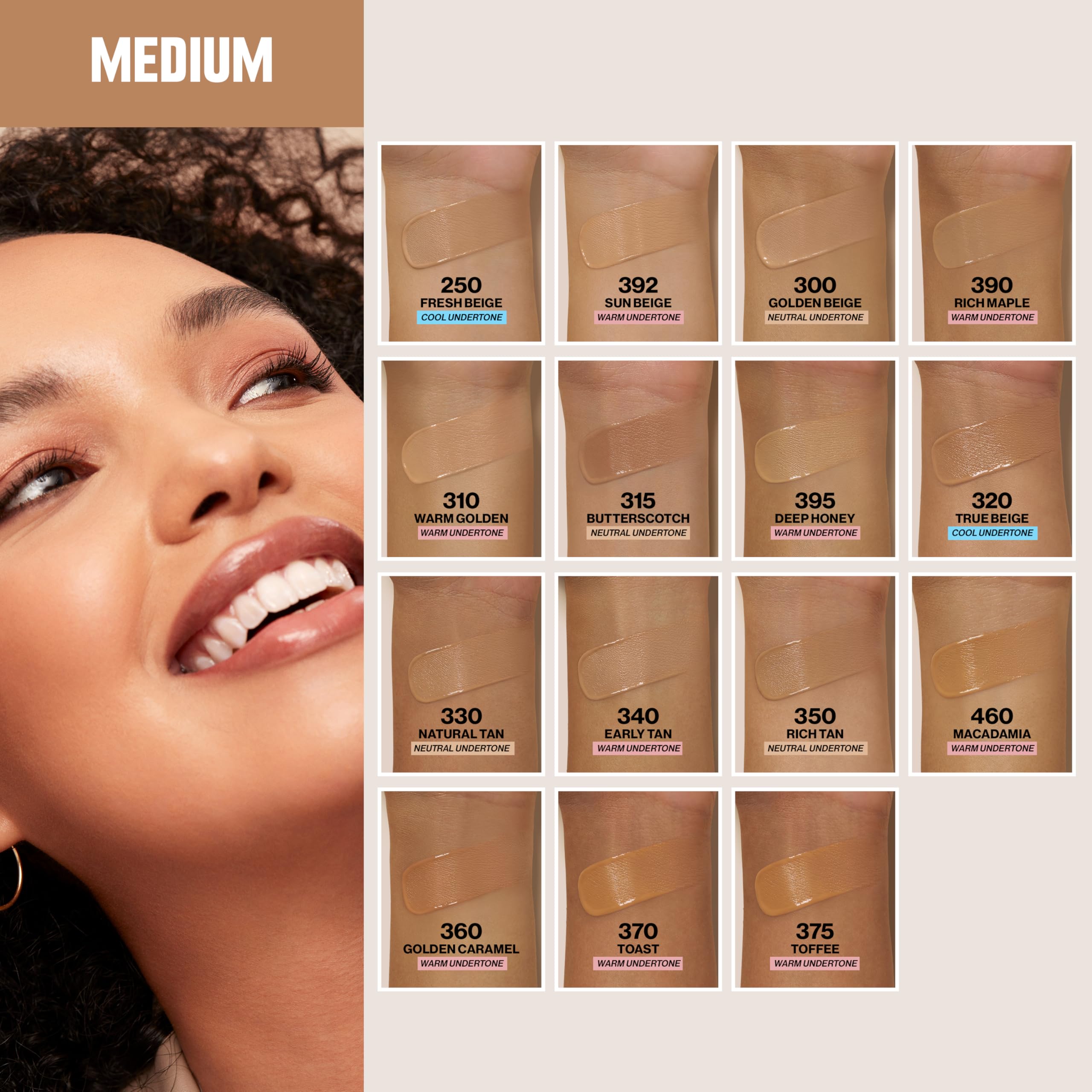 REVLON before and after split-face showing oil control and matte look