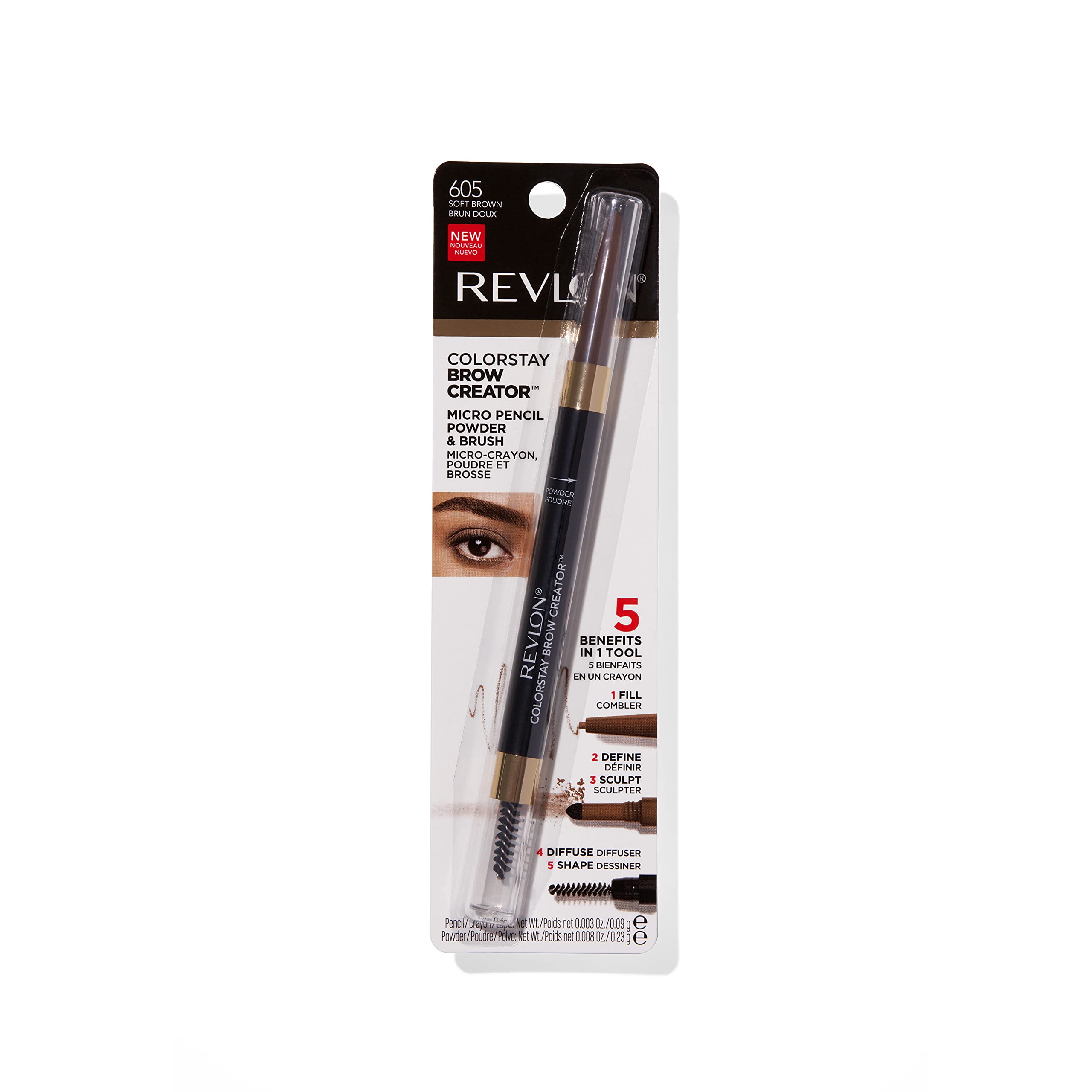 Revlon ColorStay Brow Creator applied in mirror for groomed brows and long-lasting hold