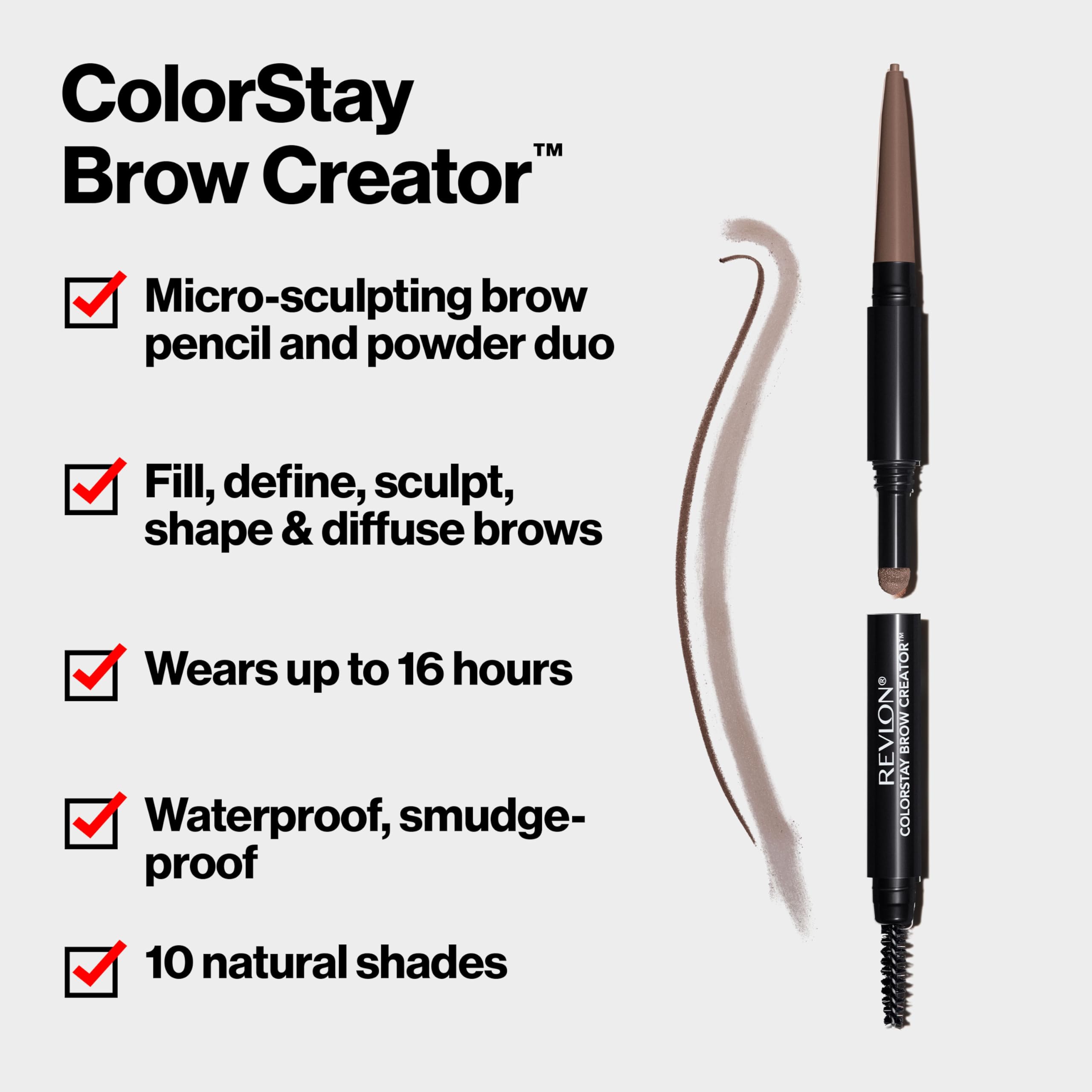 Revlon ColorStay Brow Creator powder pan detail for soft blended brow color