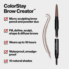 Revlon ColorStay Brow Creator powder pan detail for soft blended brow color