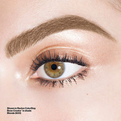 Revlon ColorStay Brow Creator soft brown swatches on skin demonstrating buildable coverage