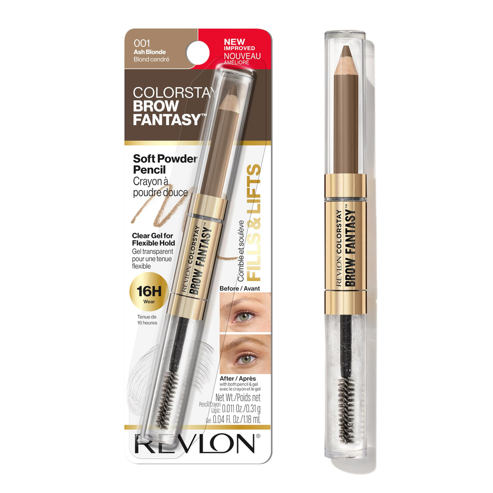 Revlon ColorStay Brow Fantasy front view showing dual ends and compact design benefit