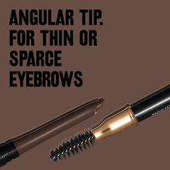 Revlon ColorStay Brow Pencil next to ruler showing compact travel-friendly size