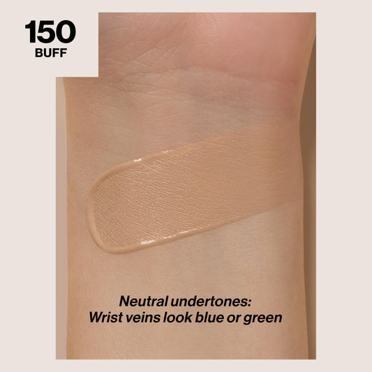 Revlon ColorStay close-up of pump and label emphasizing easy dispensing and precise shade selection