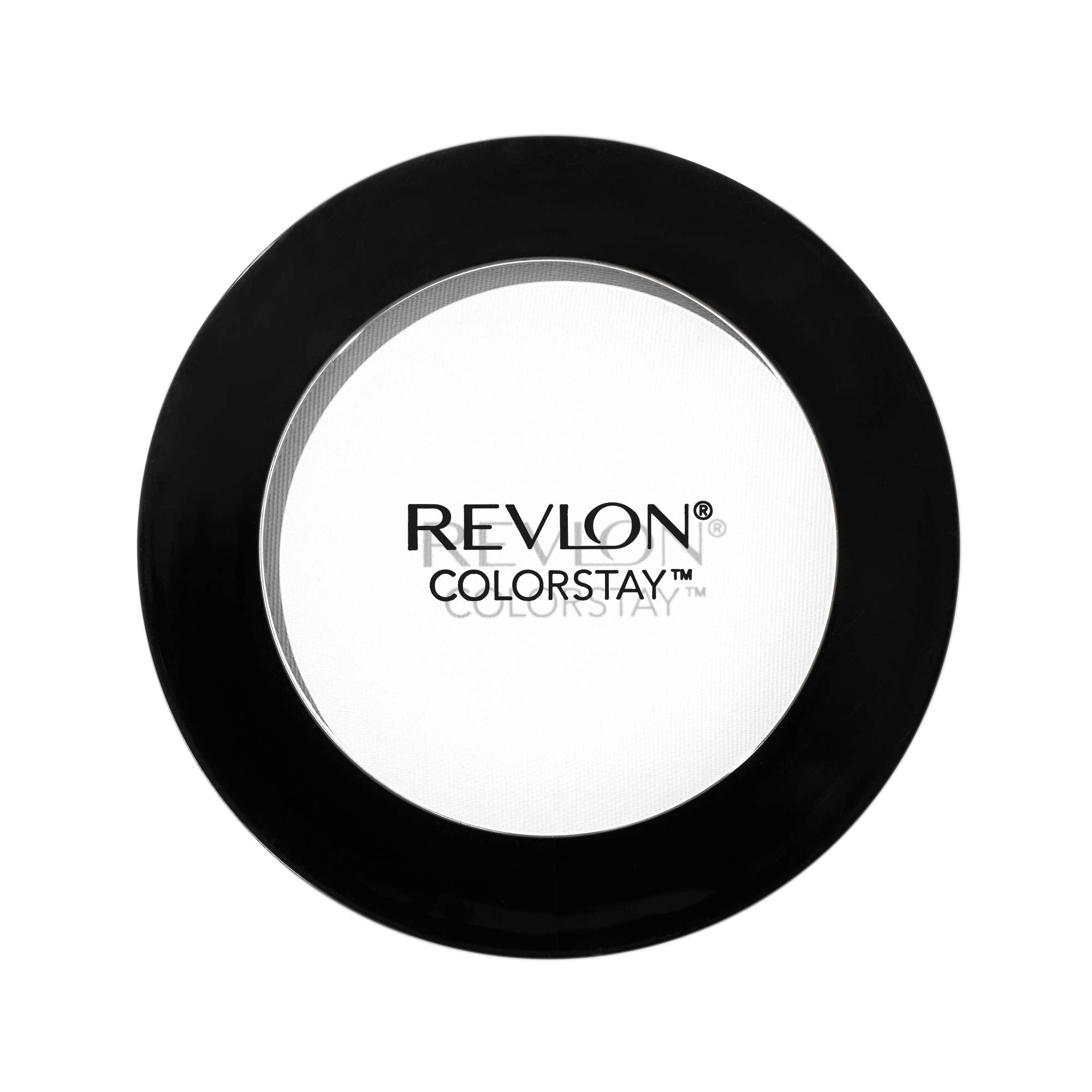Revlon compact front view showing translucent powder and puff for quick matte touch-ups