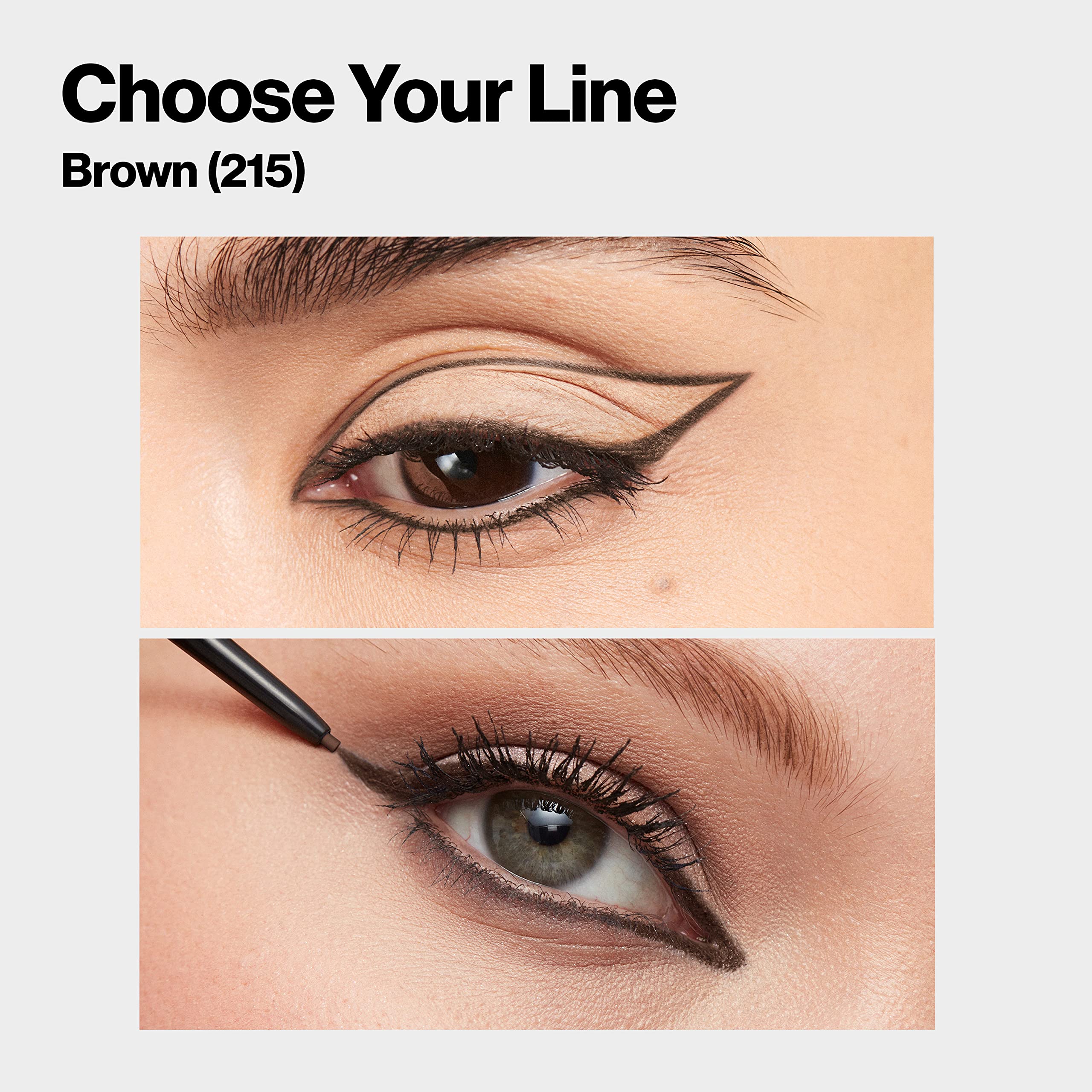REVLON eyeliner applied on eye showing defined lash line benefit: crisp definition