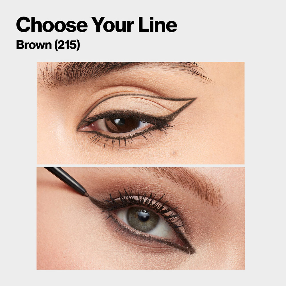 REVLON eyeliner applied on eye showing defined lash line benefit: crisp definition
