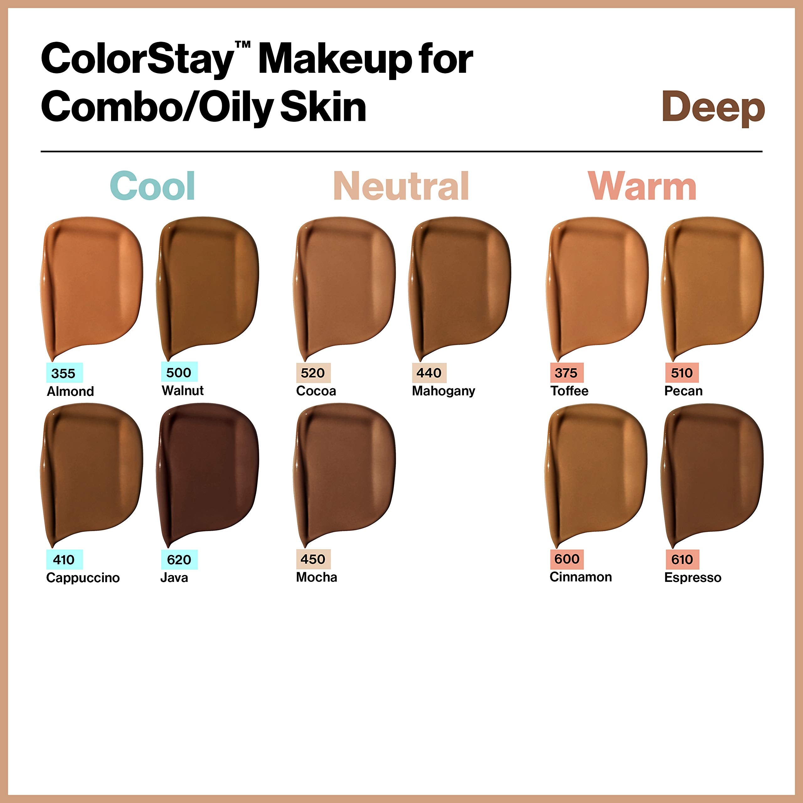 Revlon ColorStay before and after on model showing reduced shine and pores
