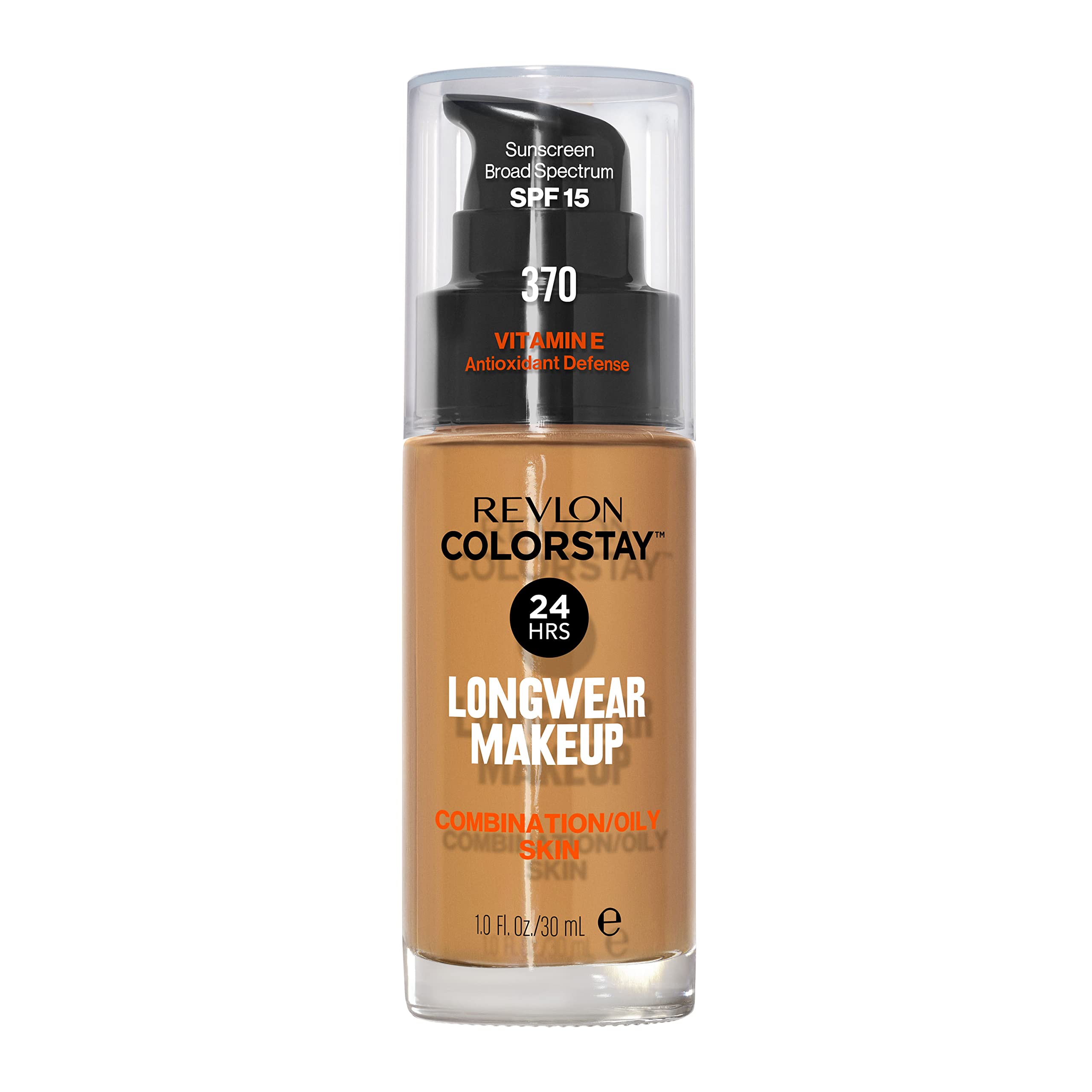 REVLON front packaging of ColorStay 370 Toast shows shade and benefits