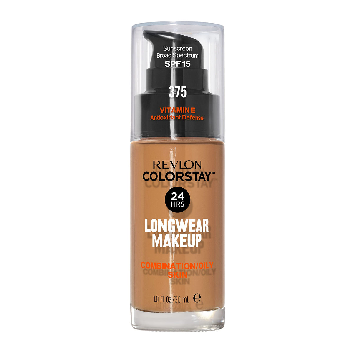 Revlon ColorStay front packaging showing shade 375 Toffee and matte benefit