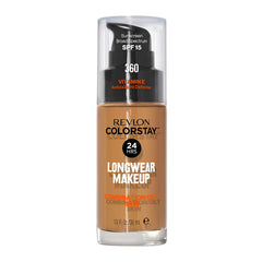 Revlon ColorStay front packaging shows shade label and benefits