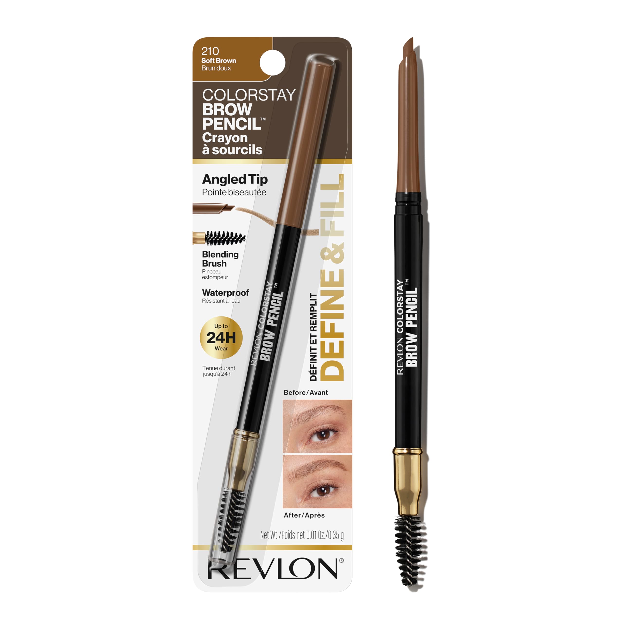 Revlon ColorStay front packaging showing product and shade detail benefit long wear