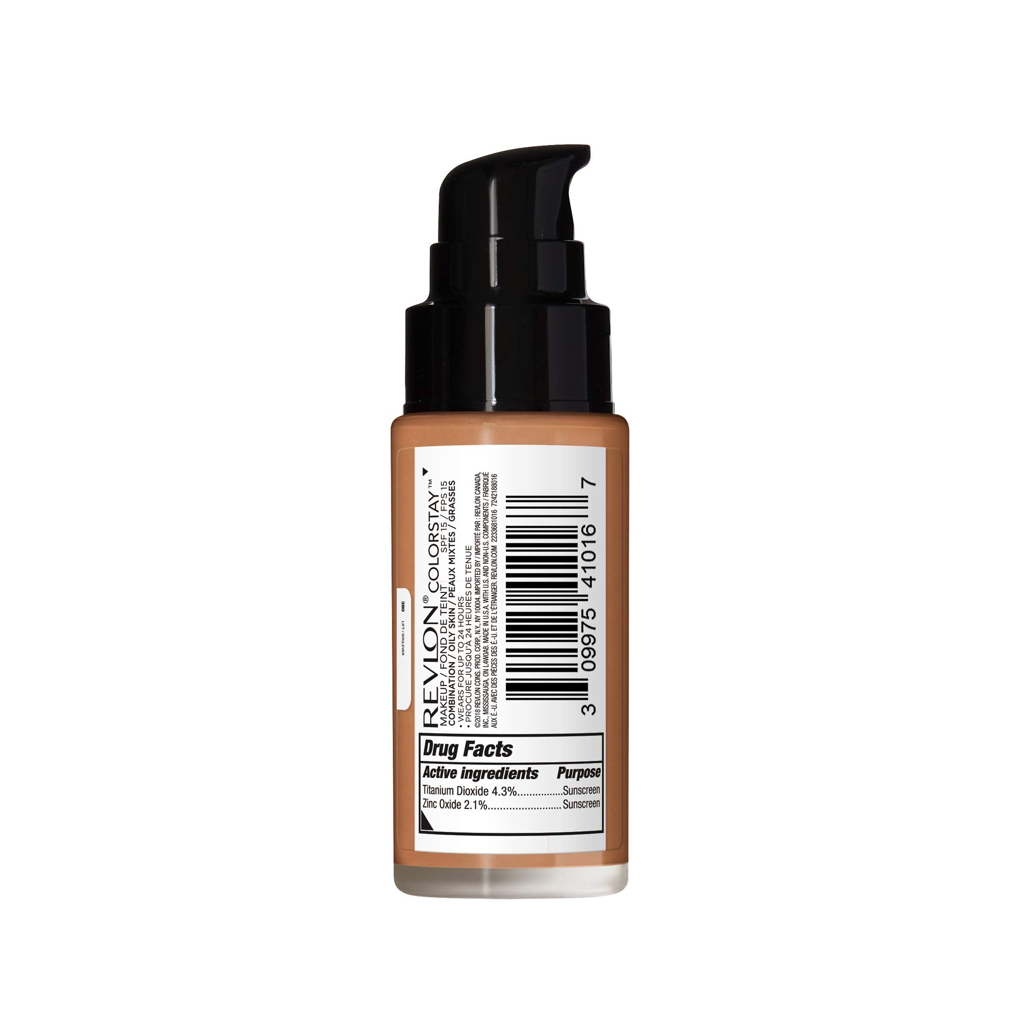 Revlon ColorStay ingredient focus with Vitamin E emphasizing skin nourishment