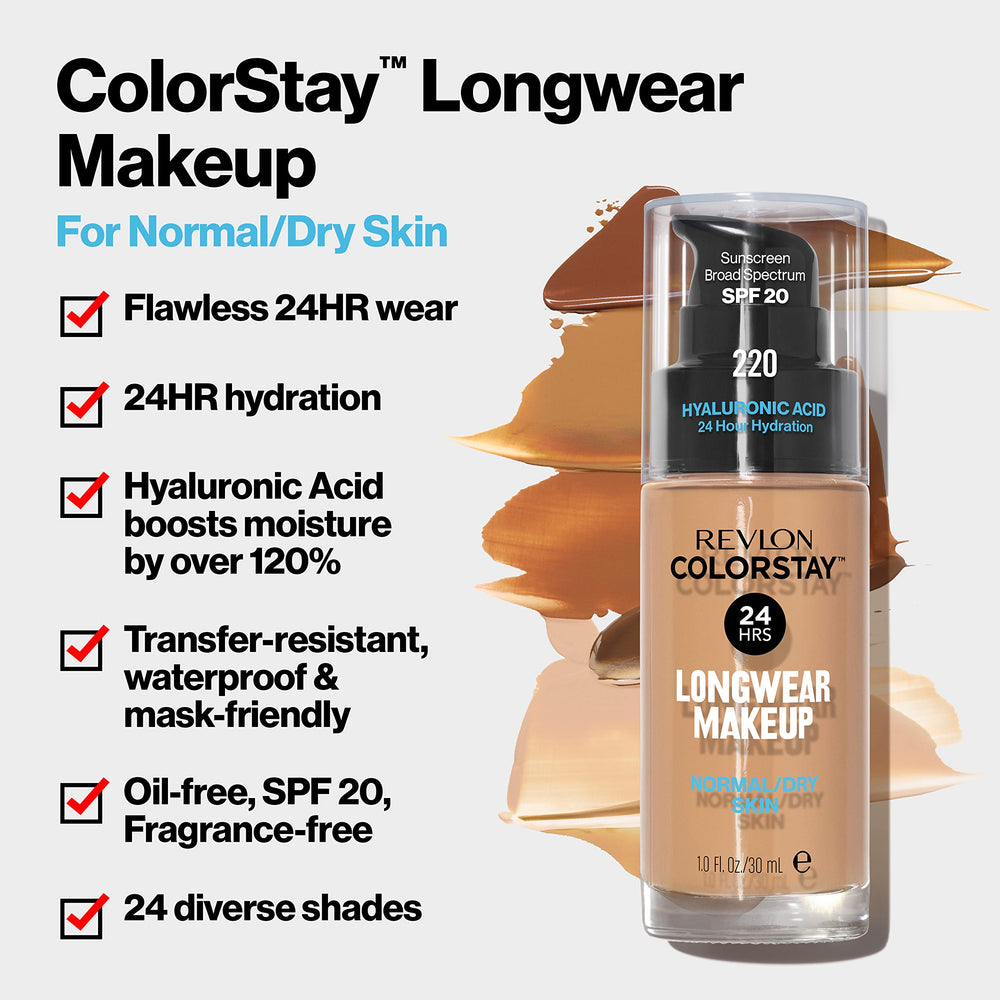 Revlon ColorStay creamy liquid texture close-up showing blendable, hydrating finish