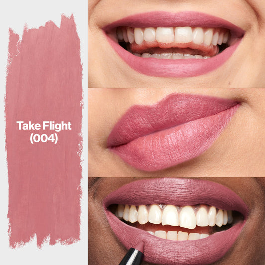 Revlon ColorStay Matte Lite close-up of crayon tip, precise application for defined lips
