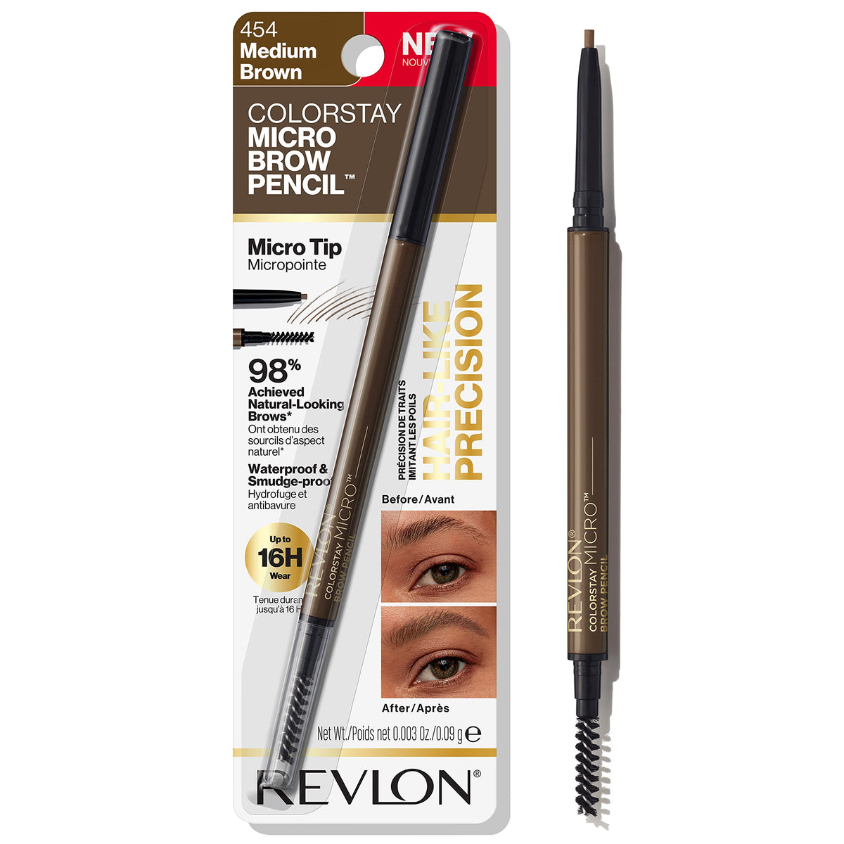 Revlon ColorStay micro pencil front view showing sleek design and compact benefit