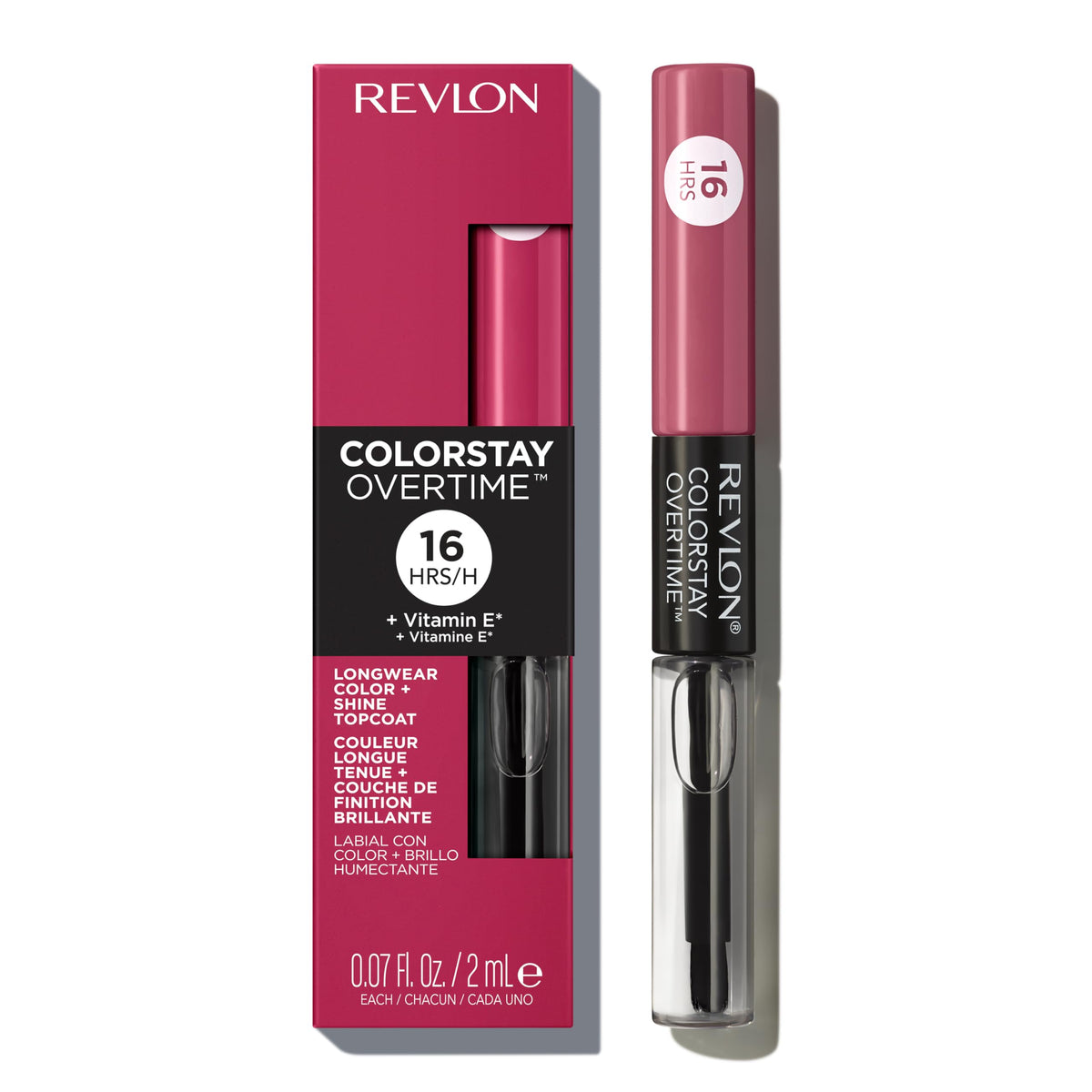 Revlon dual-ended front packaging showing color and clear gloss benefits