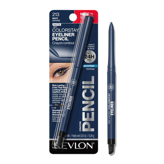 REVLON ColorStay front packaging showing navy pencil, reliable all-day wear