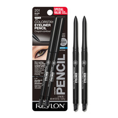 Revlon ColorStay front packaging showing product benefits and black shade