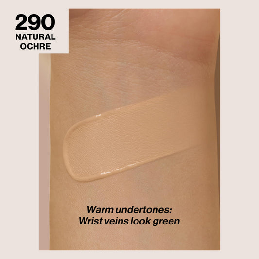 Revlon pump dispensing foundation texture for easy, mess-free application