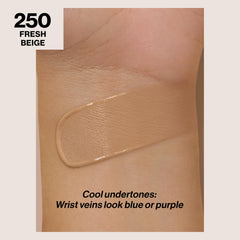 Revlon pump dispensing foundation highlighting controlled application benefit