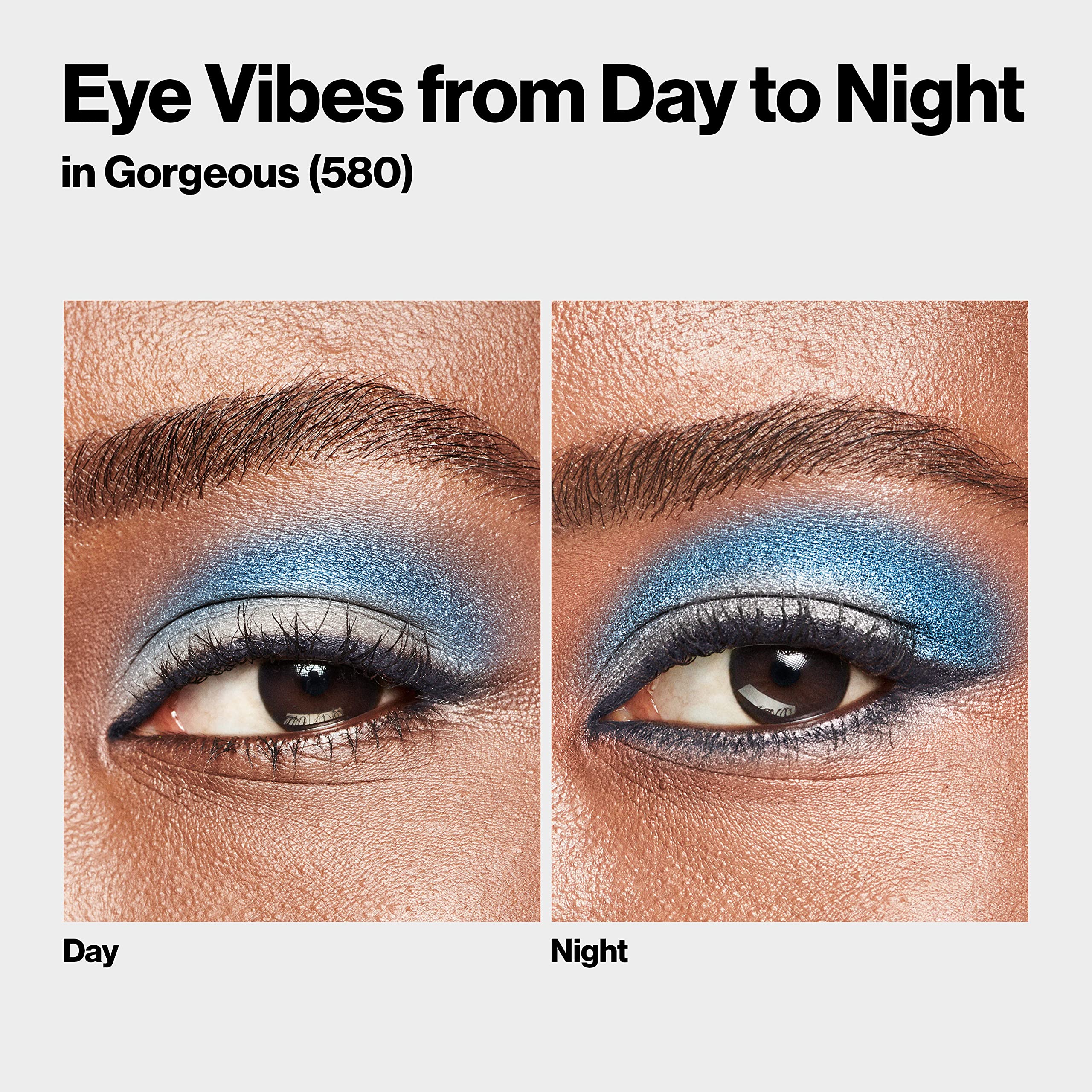 REVLON ColorStay applied on eyelid showing day-to-night transformation benefit