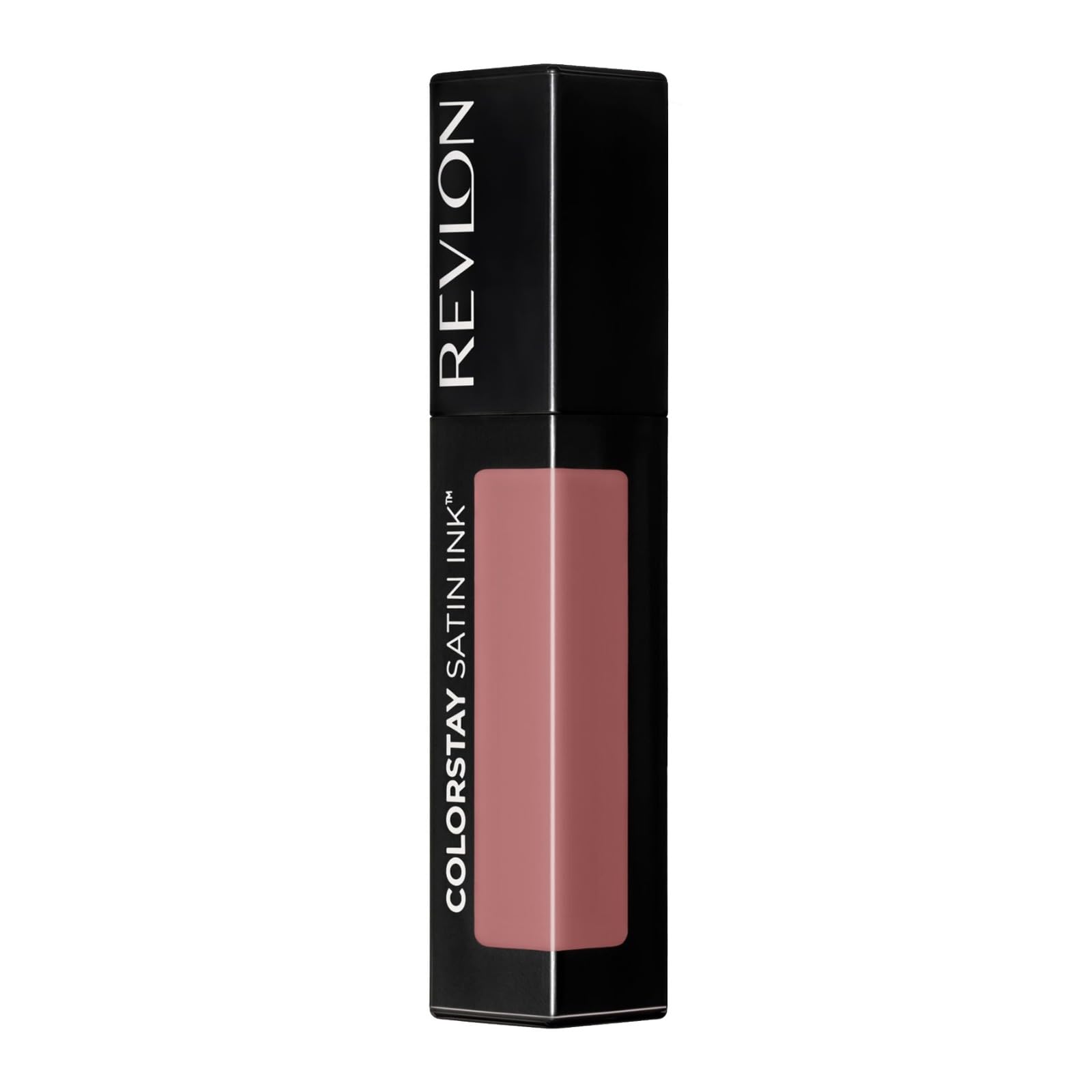 Revlon ColorStay Satin Ink front packaging showing shade 007 Partner in Crime and benefit of long wear