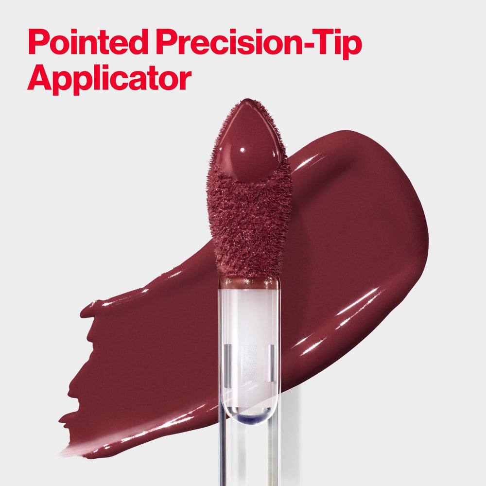 Revlon ColorStay Satin Ink lip swatch on model for wearable look